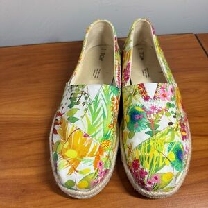 Toms Sunshine Floral Delight Rope Canvas Espadrille Flat Shoe Slip On Spring W10